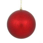 Vickerman N176103 4" Red Matte Mercury Ball Ornament 6 Per Bag.