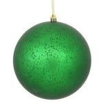 Vickerman N176104 4" Green Matte Mercury Ball Ornament 6 Per Bag.