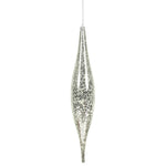 Vickerman N176607 13" Silver Mercury Rain Drop Christmas Ornament Pack Of 2