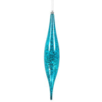 Vickerman N176612 13" Turquoise Mercury Rain Drop Christmas Ornament Pack Of 2