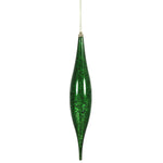 Vickerman N176624 13" Emerald Mercury Rain Drop Ornament. Comes 2 Per Bag.