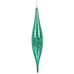 Vickerman N176642 13" Teal Mercury Rain Drop Ornament. Comes 2 Per Bag.