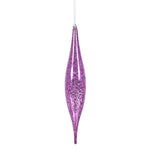 Vickerman N176669 13" Orchid Mercury Rain Drop Ornament. Comes 2 Per Bag.