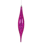 Vickerman N176670 13" Fuchsia Mercury Rain Drop Ornament. Comes 2 Per Bag.