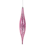 Vickerman N176679 13" Pink Mercury Rain Drop Ornament. Comes 2 Per Bag.