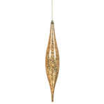 Vickerman N176680 13" Cafe Latte Mercury Rain Drop Ornament. Comes 2 Per Bag.