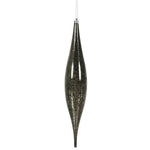 Vickerman N176684 13" Gunmetal Mercury Rain Drop Ornament. Comes 2 Per Bag.