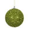 Vickerman N178073 4" Lime Tinsel Ball Ornament 4 Per Bag