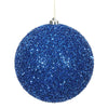 Vickerman N178202 6" Blue Tinsel Ball Ornament 2 Per Bag