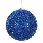Vickerman N178202 6" Blue Tinsel Ball Ornament 2 Per Bag