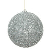 Vickerman N178207 6" Silver Tinsel Ball Ornament 2 Per Bag
