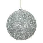 Vickerman N178207 6" Silver Tinsel Ball Ornament 2 Per Bag