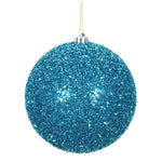 Vickerman N178212 6" Turquoise Tinsel Ball Ornament 2 Per Bag
