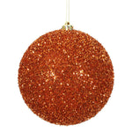 Vickerman N178218 6" Burnished Orange Tinsel Ball Ornament 2 Per Bag