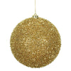 Vickerman N178208 6" Gold Tinsel Ball Ornament 2 Per Bag