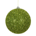 Vickerman N178273 6" Lime Tinsel Ball Ornament 2 Per Bag