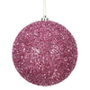 Vickerman N178279 6" Pink Tinsel Ball Ornament 2 Per Bag