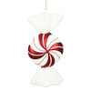 Vickerman N179252 12" Red And White Round Swirl Candy Christmas Ornament Pack Of 2