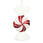Vickerman N179252 12" Red And White Round Swirl Candy Christmas Ornament Pack Of 2