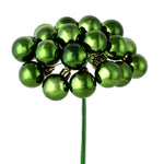 Vickerman N180164 6" Moss Green Shiny Ball Ornament Christmas Pick Pack Of 2