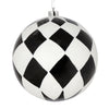 Vickerman N180817 8" Black Ball With White Diamond Glitter Christmas Ornament
