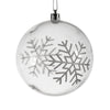 Vickerman N181101 4" Clear Ball Ornament With Snowflake  Glitter Swirl 4 Per Box