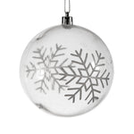 Vickerman N181101 4" Clear Ball Ornament With Snowflake  Glitter Swirl 4 Per Box