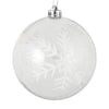 Vickerman N181100 4" Clear Ball White Glitter Snowflake Ornament 4 Per Box
