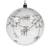 Vickerman N181201 4.75" Clear Ball Ornament With White Glitter Swirl 4 Per Box