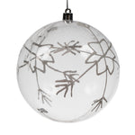 Vickerman N181201 4.75" Clear Ball Ornament With White Glitter Swirl 4 Per Box