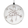 Vickerman N181301 6" Clear Ball Ornament With White Glitter Snowflake 3 Per Box