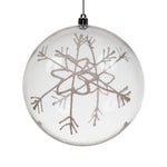 Vickerman N181301 6" Clear Ball Ornament With White Glitter Snowflake 3 Per Box