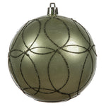 Vickerman N182423D 4" Wrought Iron Candy Finish Ornament With Circle Glitter Pattern 4 Per Bag
