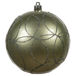 Vickerman N182425D 4" Limestone Candy Finish Ornament With Circle Glitter Pattern 4 Per Bag