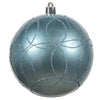Vickerman N182429D 4" Periwinkle Candy Finish Ornament With Circle Glitter Pattern 4 Per Bag