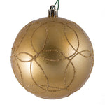Vickerman N182433D 4" Copper Candy Finish Ornament With Circle Glitter Pattern 4 Per Bag