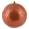 Vickerman N182471D 4" Coral Candy Finish Ornament With Circle Glitter Pattern 4 Per Bag