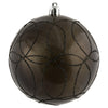 Vickerman N182484D 4" Gunmetal Candy Finish Ornament With Circle Glitter Pattern 4 Per Bag