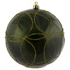 Vickerman N182514D 4.75" Olive Candy Ornament With Circle Glitter Pattern 4 Per Bag