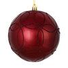 Vickerman N182519D 4.75" Wine Candy Ornament With Circle Glitter Pattern 4 Per Bag