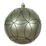 Vickerman N182523D 4.75" Wrought Iron Candy Ornament With Circle Glitter Pattern 4 Per Bag