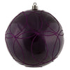 Vickerman N182526D 4.75" Plum Candy Ornament With Circle Glitter Pattern 4 Per Bag