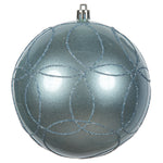 Vickerman N182529D 4.75" Periwinkle Candy Ornament With Circle Glitter Pattern 4 Per Bag