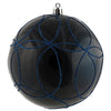 Vickerman N182531D 4.75" Midnight Blue Candy Ornament With Circle Glitter Pattern 4 Per Bag