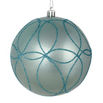Vickerman N182532D 4.75" Baby Blue Candy Ornament With Circle Glitter Pattern 4 Per Bag