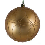 Vickerman N182533D 4.75" Copper Candy Ornament With Circle Glitter Pattern 4 Per Bag