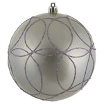 Vickerman N182534D 4.75" Lilac Candy Ornament With Circle Glitter Pattern 4 Per Bag