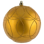 Vickerman N182537D 4.75" Honey Gold Candy Ornament With Circle Glitter Pattern 4 Per Bag