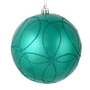 Vickerman N182642D 6" Teal Candy Ornament With Circle Glitter Pattern 3 Per Bag
