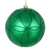 Vickerman N182444D 4" Seafoam Green Candy Finish Ornament With Circle Glitter Pattern 4 Per Bag